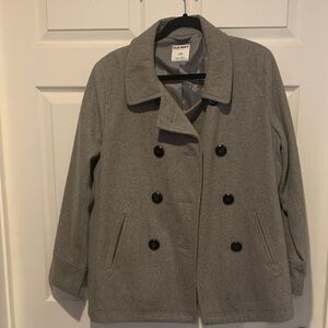 Old Navy Gray Double-Breasted Pea Coat